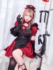 画像1: 【即日発送】ブラックデビルハーネスナース【マリームーン】【ハロウィンコスプレ9点セット】【フリーサイズ/1カラー】[OF04] (1)