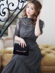 画像42: 【AMORA GRACE / アモーラグレース】 オケージョンドレス/ パーティードレス/ お呼ばれドレス/ ハイネック/ レース/ 袖あり/ Aライン/ ミモレ丈/ ワンピース/ キャバドレス[OF05] (42)