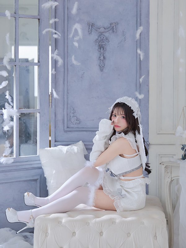 画像2: 【即日発送】【ハロウィン】シュガーホワイトエンジェル【Malymoon/マリームーン】 【コスプレ9点セット】【フリーサイズ/1カラー】[HC03] (2)