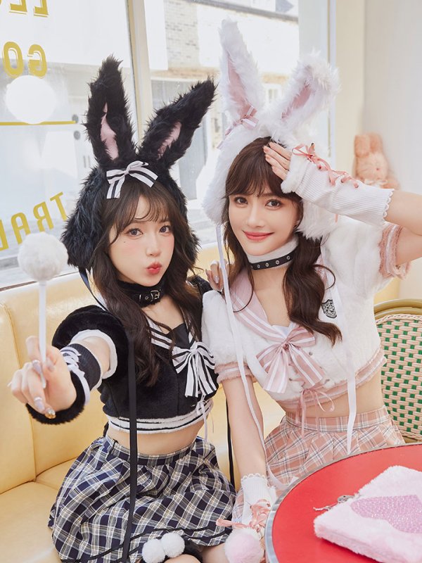 画像1: 【即日発送】ドーリーバニーアイドルセーラー【マリームーン】【ハロウィンコスプレ7点セット】【フリーサイズ/2カラー】[OF01] (1)