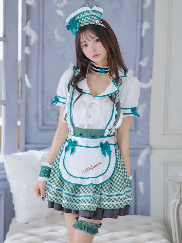 画像2: 【即日発送】【ハロウィン】キャンディポップレトロダイナーウエイトレス【Malymoon/マリームーン】 【コスプレ8点セット】[HC03]【フリーサイズ/2カラー】[HC03] (2)