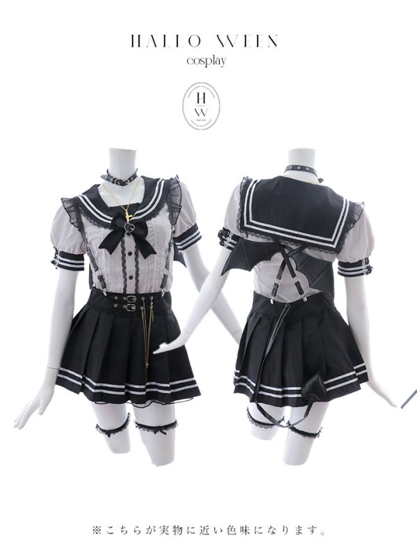 画像12: 【即日発送】【ハロウィン】スイートデビルスクールガール【Malymoon/マリームーン】 【コスプレ7点セット】【フリーサイズ/1カラー】[YMT] (12)