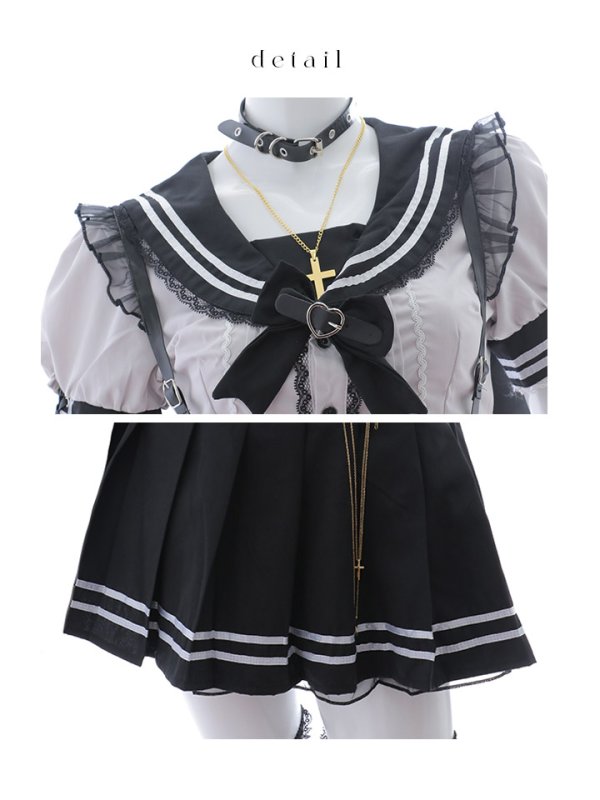 画像13: 【即日発送】【ハロウィン】スイートデビルスクールガール【Malymoon/マリームーン】 【コスプレ7点セット】【フリーサイズ/1カラー】[YMT] (13)