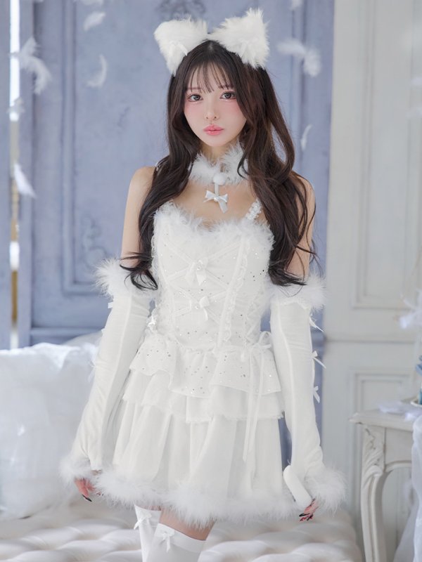 画像39: 【即日発送】【ハロウィン】デコレーションファーキャットドレス【Malymoon/マリームーン】 【コスプレ6点セット】【フリーサイズ/1カラー】[HC03] (39)