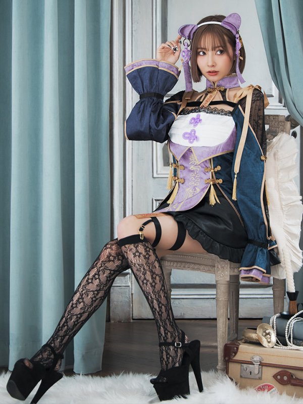 画像2: 【即日発送】【ハロウィン】ミスティックカラーキョンシー【Malymoon/マリームーン】【コスプレ6点セット】【フリーサイズ/1カラー】[HC03] (2)