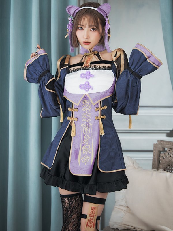 画像3: 【即日発送】【ハロウィン】ミスティックカラーキョンシー【Malymoon/マリームーン】【コスプレ6点セット】【フリーサイズ/1カラー】[HC03] (3)