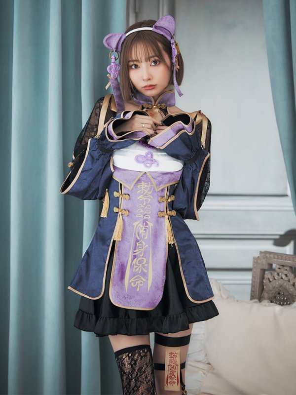 画像7: 【即日発送】【ハロウィン】ミスティックカラーキョンシー【Malymoon/マリームーン】【コスプレ6点セット】【フリーサイズ/1カラー】[HC03] (7)