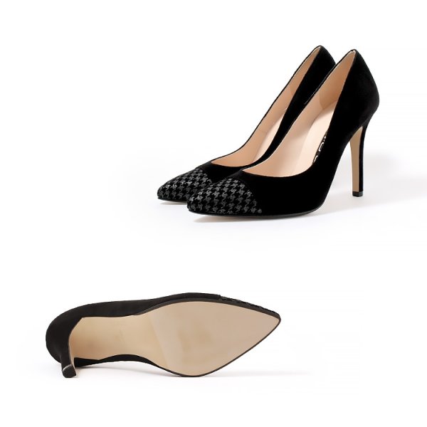 画像10: 【COMEX】 1color/ 10cmヒール/ アーモンドトゥ/ ピンヒール/ ラメ/ スエード/ ハイヒール/ パンプス[OF02JH] (10)