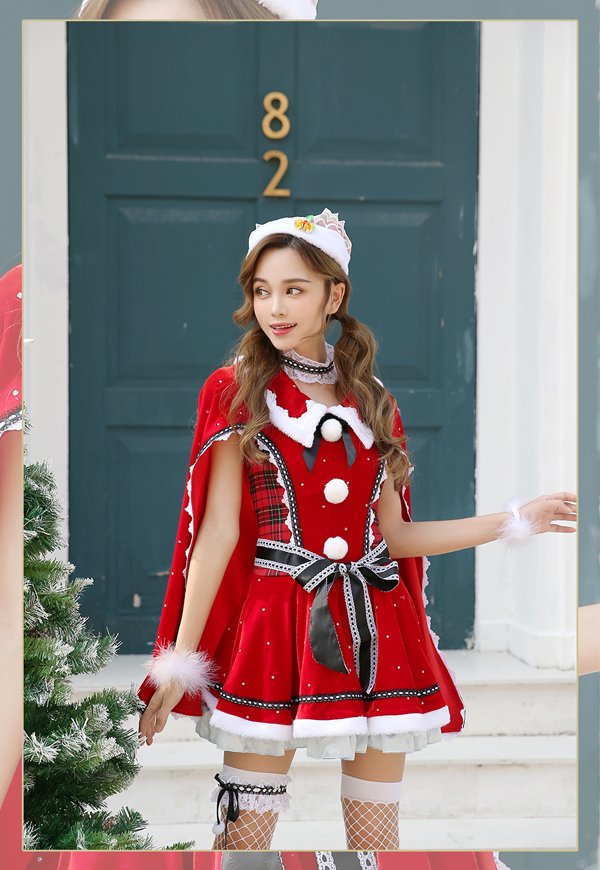 画像6: 【即日発送】【クリスマスコスプレ7点セット】【Malymoon/マリームーン】マントサンタクロース【フリーサイズ/1カラー】[YMT] (6)