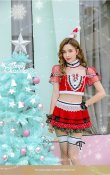 画像2: 【即日発送】【クリスマスコスプレ7点セット】【Malymoon/マリームーン】パフスリーブサンタクロース[YMT] (2)