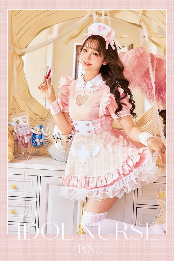 画像11: 【即日発送】アイドルチェックナース【マリームーン】【ハロウィンコスプレ5点セット】【フリーサイズ/2カラー】[HC03] (11)