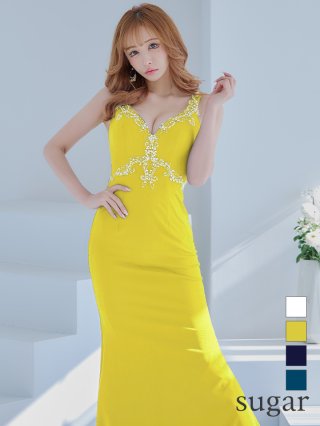 シュガー　イエローロングドレス ロングドレス：イエロー(黄)｜キャバドレス・ミニドレス通販はsugar