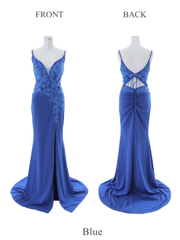 画像22: 【Lip line/リップライン】ワンカラー/ 立体フラワー刺繍/ キャミ/ ストレッチ/ スリット/ タイト/ ロングドレス/ キャバドレス long[HC03] (22)