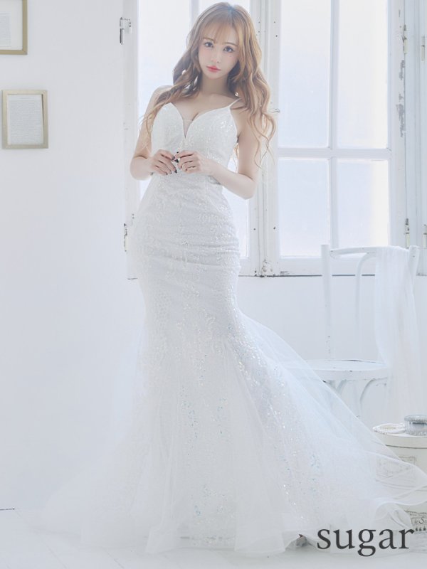 画像7: 【Lip line/リップライン】スパンコール刺繍/ キャミソール/ チュール/ マーメイド/ ロングドレス/ キャバドレス long[HC03] (7)