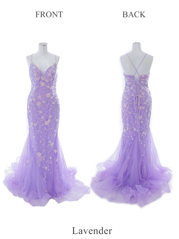 画像40: 【なつき/関西コレクション着用】【Lip line/リップライン】マーメイド/ スパンコール刺繍/ キャミソール/ チュール/ ロングドレス/ キャバドレス long[HC03] (40)