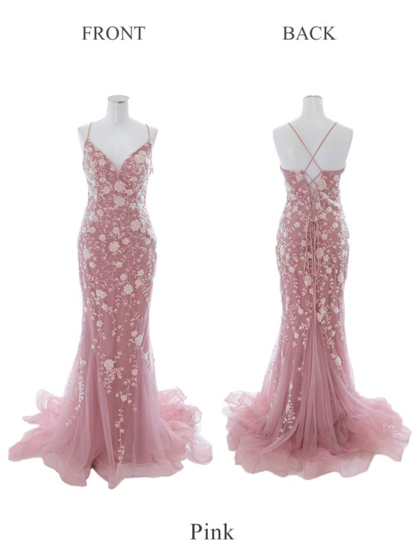 画像41: 【なつき/関西コレクション着用】【Lip line/リップライン】マーメイド/ スパンコール刺繍/ キャミソール/ チュール/ ロングドレス/ キャバドレス long[HC03] (41)