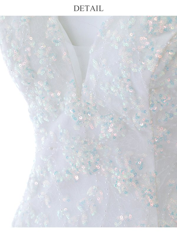 画像34: 【なつき/関西コレクション着用】【Lip line/リップライン】マーメイド/ スパンコール刺繍/ キャミソール/ チュール/ ロングドレス/ キャバドレス long[HC03] (34)