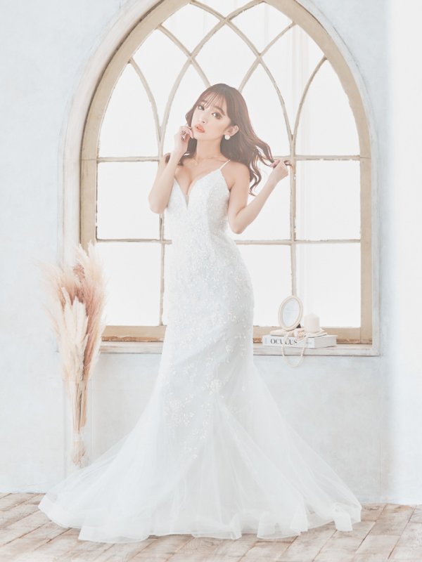 画像24: 【なつき/関西コレクション着用】【Lip line/リップライン】マーメイド/ スパンコール刺繍/ キャミソール/ チュール/ ロングドレス/ キャバドレス long[HC03] (24)