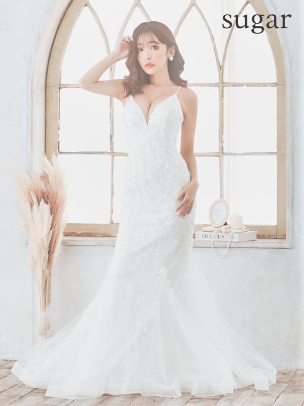 画像28: 【なつき/関西コレクション着用】【Lip line/リップライン】マーメイド/ スパンコール刺繍/ キャミソール/ チュール/ ロングドレス/ キャバドレス long[HC03] (28)