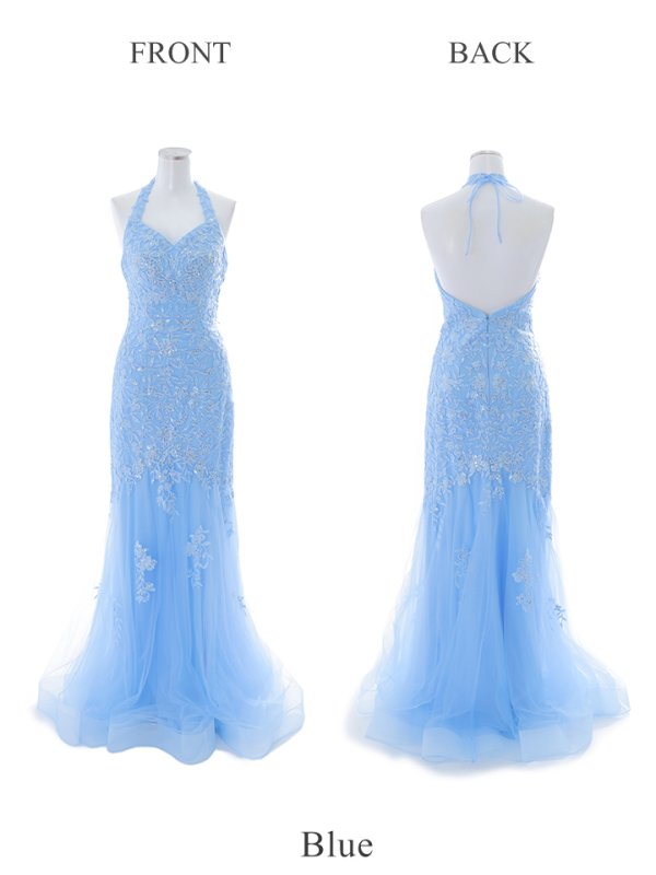 画像20: 【Lip line/リップライン】マーメイド/ スパンコール刺繍/ ホルターネック/ チュール/ タイト/ ロングドレス/ キャバドレス long[HC03] (20)