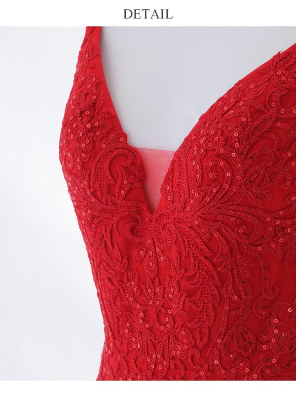 画像15: 【Lip line/リップライン】マーメイド/ スピンドル/ 立体フラワー刺繍/ キャミ/ ストレッチ/ スリット/ ロングドレス/ キャバドレス long[HC03] (15)