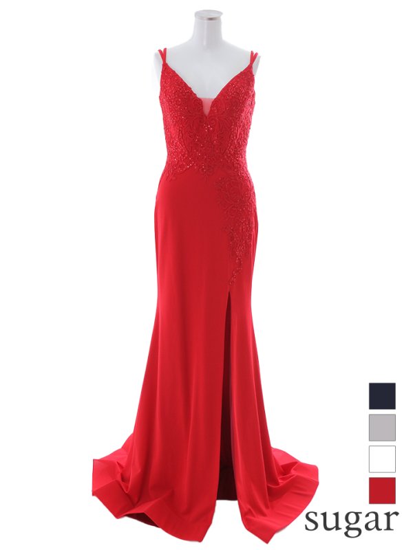 画像13: 【Lip line/リップライン】マーメイド/ スピンドル/ 立体フラワー刺繍/ キャミ/ ストレッチ/ スリット/ ロングドレス/ キャバドレス long[HC03] (13)