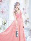画像2: 【関西コレクション着用】【Lip line/リップライン】立体フラワー刺繍レース/ ラメ/ キャミソール/ Aライン/ プリンセス/ フレア/ ロングドレス/ キャバドレス long[HC03] (2)