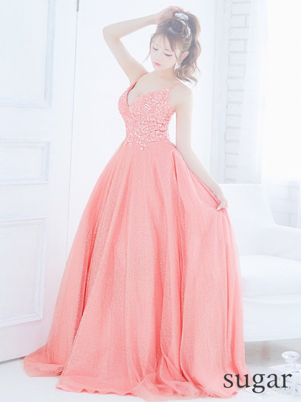 画像28: 【関西コレクション着用】【Lip line/リップライン】立体フラワー刺繍レース/ ラメ/ キャミソール/ Aライン/ プリンセス/ フレア/ ロングドレス/ キャバドレス long[HC03] (28)