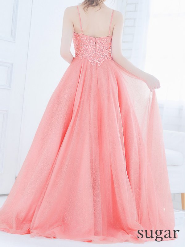 画像30: 【関西コレクション着用】【Lip line/リップライン】立体フラワー刺繍レース/ ラメ/ キャミソール/ Aライン/ プリンセス/ フレア/ ロングドレス/ キャバドレス long[HC03] (30)