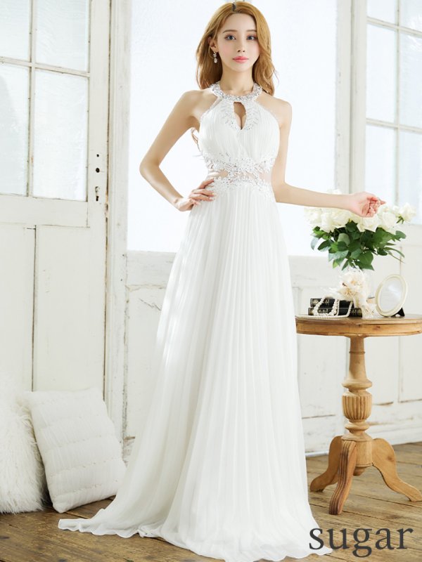 画像16: 【Lip line/リップライン】プリーツ/ アメスリ/ ワンカラー/ シアー/ 刺繍/ Aライン/ ロングドレス/ キャバドレス long[HC03] (16)