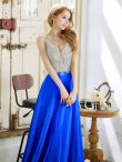 画像14: 【Lip line/リップライン】ラメ/ 刺繍/ シアー/ ノースリーブ/ Aライン/ ロングドレス/ キャバドレス long[HC03] (14)