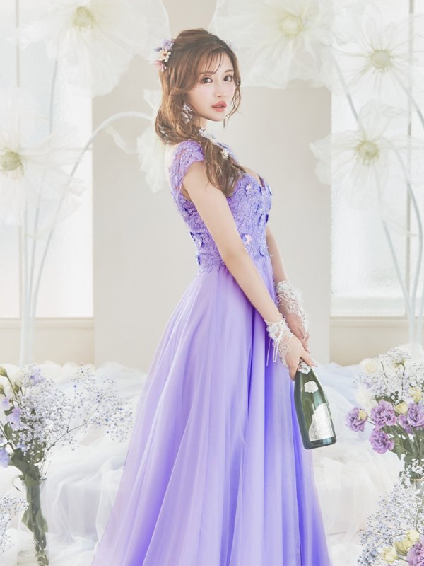 画像23: 【関西コレクション着用】【Lip line/リップライン】フラワー刺繍/ ノースリーブ/ Aライン/ フレア/ プリンセス/ ロングドレス/ キャバドレス long[HC03] (23)