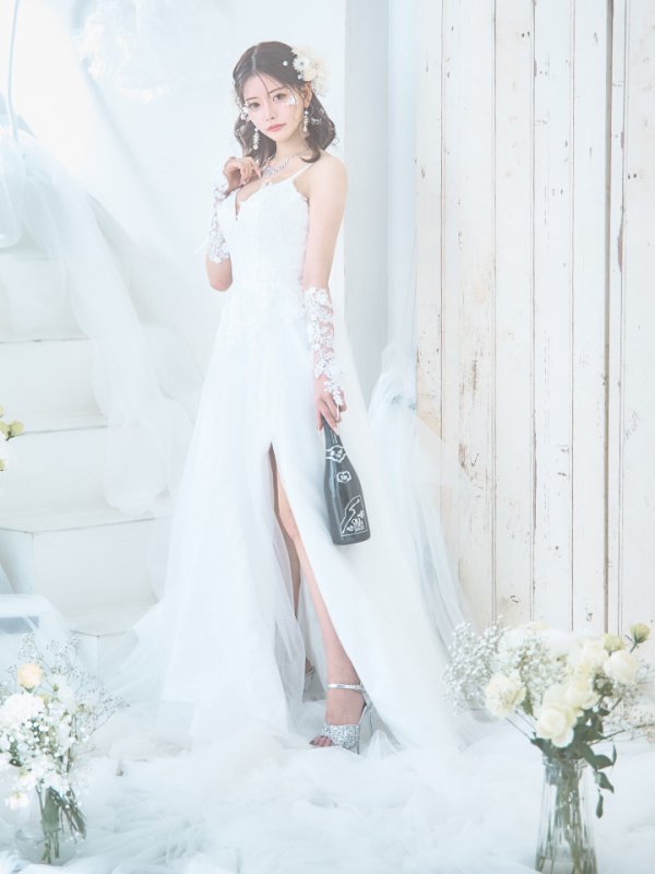 画像16: 【華/関西コレクション着用】【Lip line/リップライン】スパンコール刺繍/ キャミソール/ ラメ/ チュール/ フレア/ Aライン/ ロングドレス/ キャバドレス long[HC03] (16)