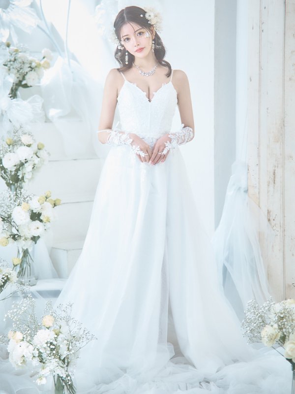 画像7: 【華/関西コレクション着用】【Lip line/リップライン】スパンコール刺繍/ キャミソール/ ラメ/ チュール/ フレア/ Aライン/ ロングドレス/ キャバドレス long[HC03] (7)