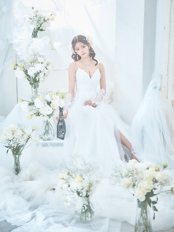 画像8: 【華/関西コレクション着用】【Lip line/リップライン】スパンコール刺繍/ キャミソール/ ラメ/ チュール/ フレア/ Aライン/ ロングドレス/ キャバドレス long[HC03] (8)