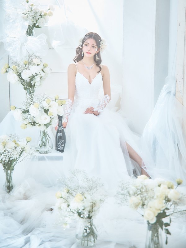 画像9: 【華/関西コレクション着用】【Lip line/リップライン】スパンコール刺繍/ キャミソール/ ラメ/ チュール/ フレア/ Aライン/ ロングドレス/ キャバドレス long[HC03] (9)