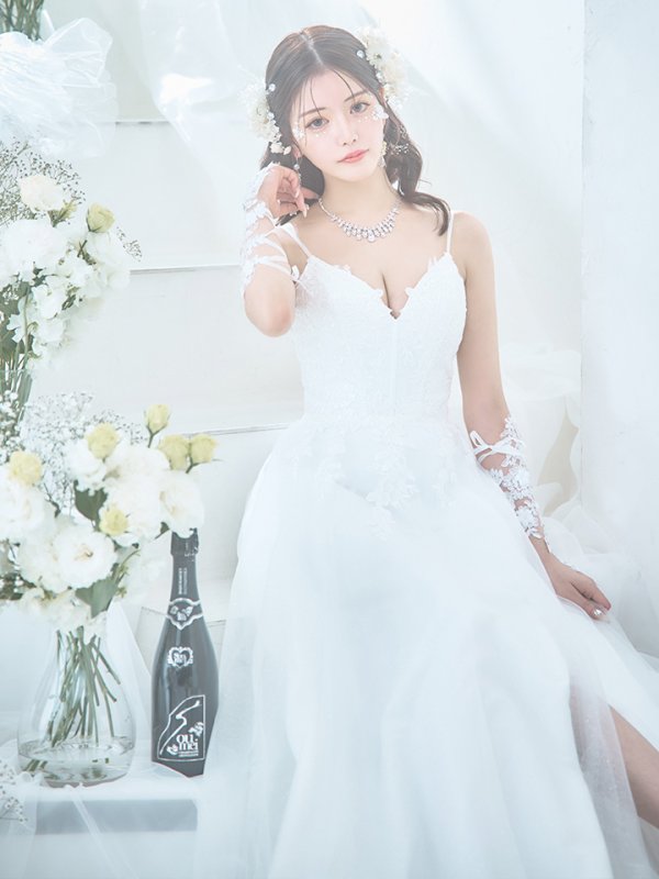 画像12: 【華/関西コレクション着用】【Lip line/リップライン】スパンコール刺繍/ キャミソール/ ラメ/ チュール/ フレア/ Aライン/ ロングドレス/ キャバドレス long[HC03] (12)