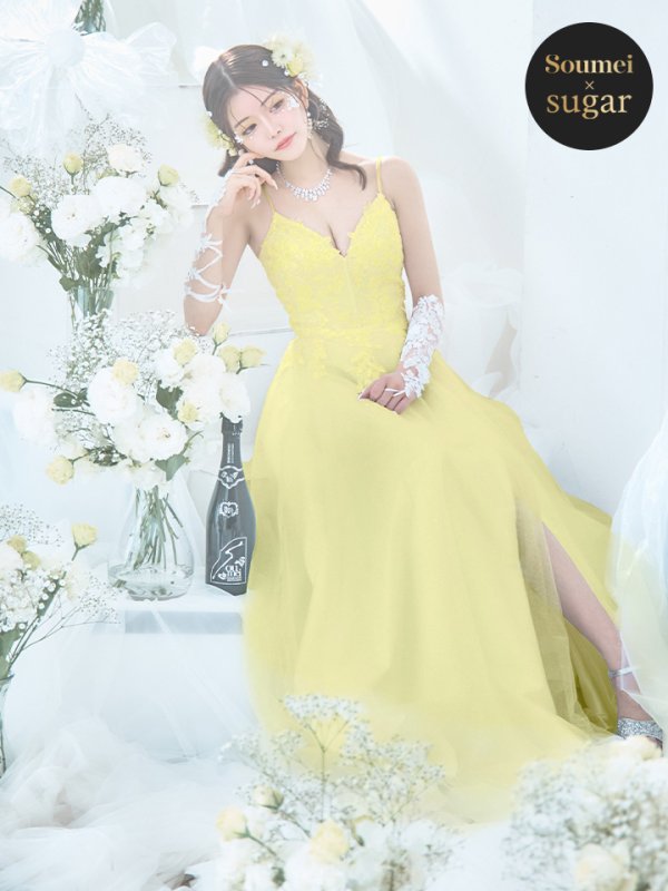 画像25: 【華/関西コレクション着用】【Lip line/リップライン】スパンコール刺繍/ キャミソール/ ラメ/ チュール/ フレア/ Aライン/ ロングドレス/ キャバドレス long[HC03] (25)