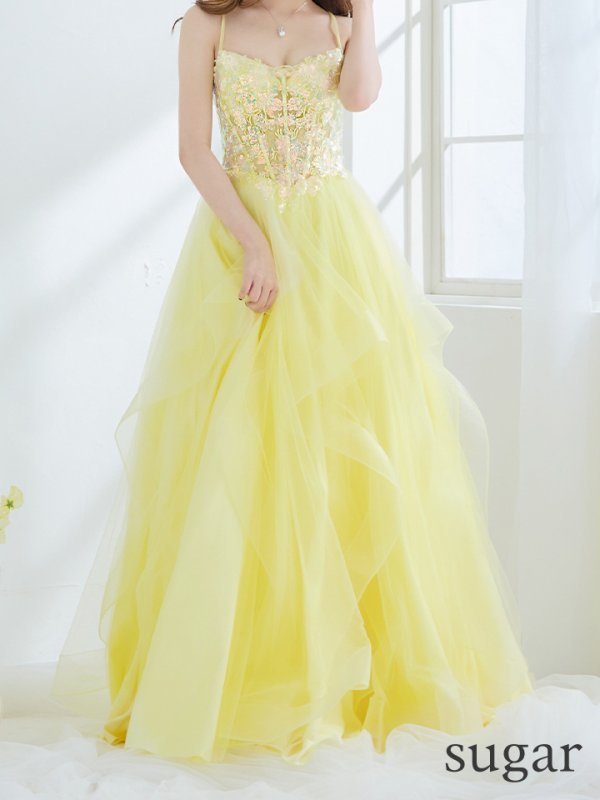 画像14: 【Lip line/リップライン】スパンコール刺繍/ キャミソール/ チュール/ フレア/ Aライン/ ロングドレス/ キャバドレス long[HC03] (14)