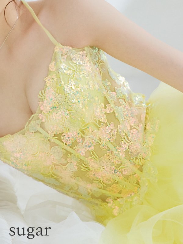 画像16: 【Lip line/リップライン】スパンコール刺繍/ キャミソール/ チュール/ フレア/ Aライン/ ロングドレス/ キャバドレス long[HC03] (16)