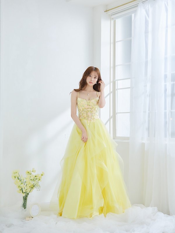 画像8: 【Lip line/リップライン】スパンコール刺繍/ キャミソール/ チュール/ フレア/ Aライン/ ロングドレス/ キャバドレス long[HC03] (8)