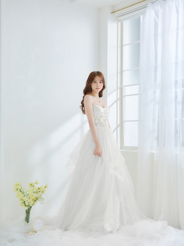 画像4: 【Lip line/リップライン】スパンコール刺繍/ キャミソール/ チュール/ フレア/ Aライン/ ロングドレス/ キャバドレス long[HC03] (4)