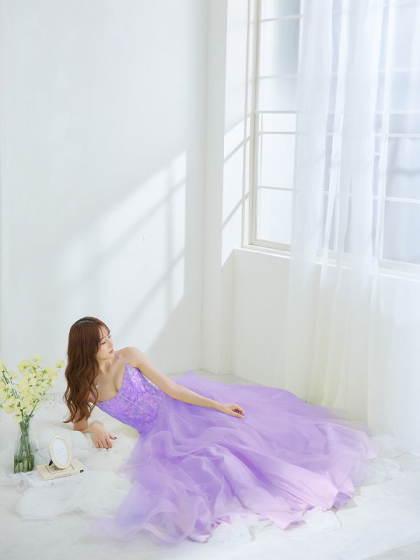 画像6: 【Lip line/リップライン】スパンコール刺繍/ キャミソール/ チュール/ フレア/ Aライン/ ロングドレス/ キャバドレス long[HC03] (6)