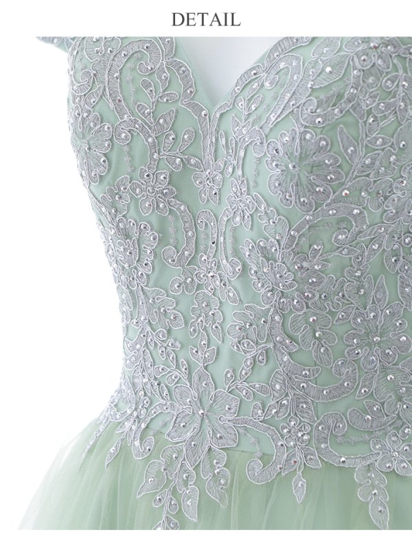 画像26: 【Lip line/リップライン】刺繍/ オフショル/ チュール/ フレア/ プリンセス/ ロングドレス/ キャバドレス long[HC03] (26)