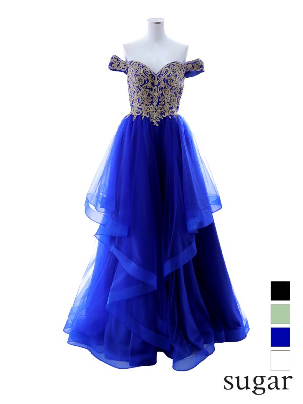 画像20: 【Lip line/リップライン】刺繍/ オフショル/ チュール/ フレア/ プリンセス/ ロングドレス/ キャバドレス long[HC03] (20)