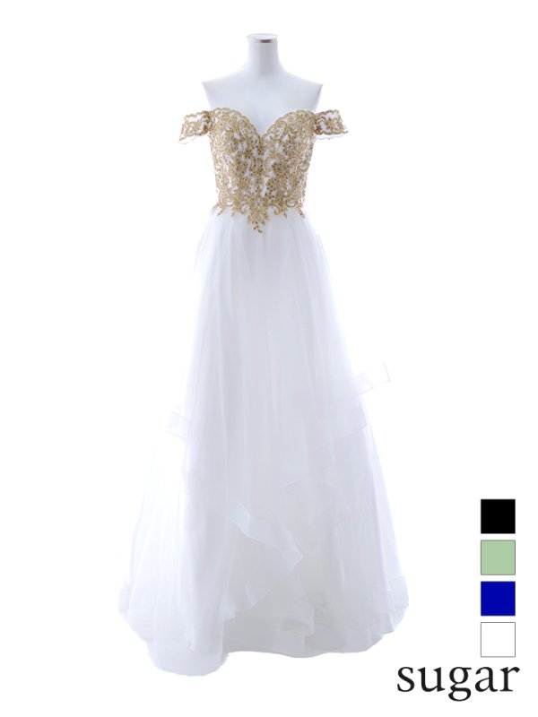 画像19: 【Lip line/リップライン】刺繍/ オフショル/ チュール/ フレア/ プリンセス/ ロングドレス/ キャバドレス long[HC03] (19)