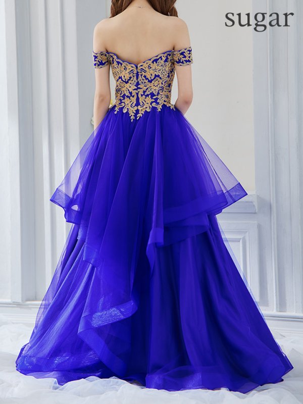 画像16: 【Lip line/リップライン】刺繍/ オフショル/ チュール/ フレア/ プリンセス/ ロングドレス/ キャバドレス long[HC03] (16)