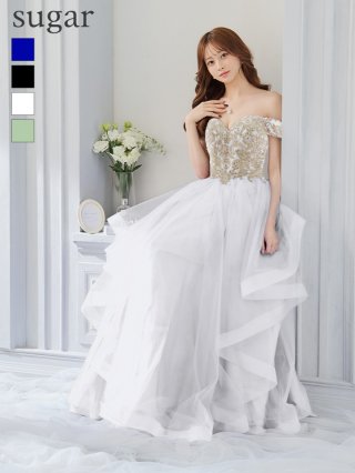 sugar ホワイト Aラインドレス シーン別/ロングドレス：プリンセスヒロイン誕生日ドレス - sugar