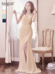 【Lip line/リップライン】フラワー刺繍/ ストレッチ/ ノースリーブ/ ワンカラー/ スピンドル/ ロングドレス/ キャバドレス long[HC03]　ベージュ