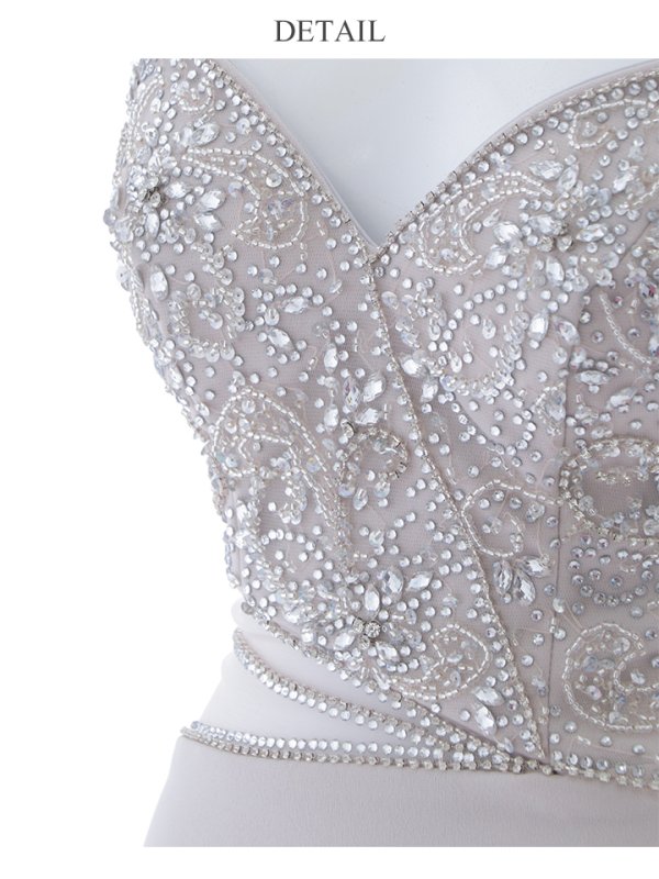 画像21: 【Lip line/リップライン】ビジュー/ 刺繍/ ストレッチ/ ウエストシアー/ スリット/ ロングドレス/ キャバドレス long[HC03] (21)